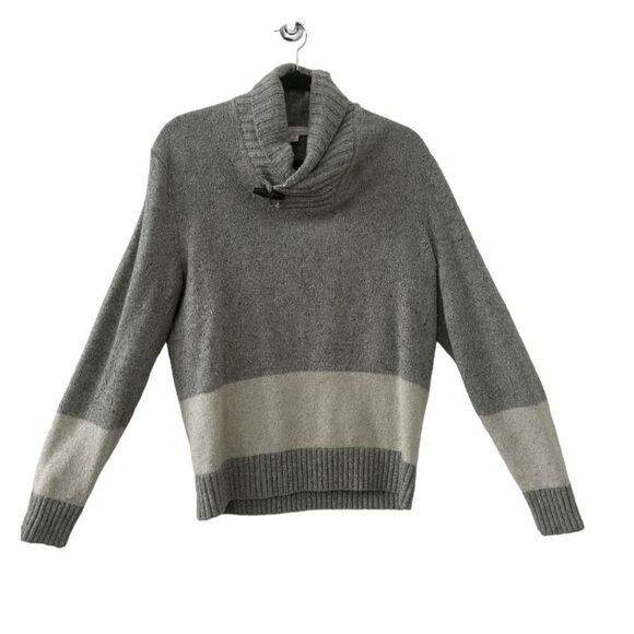 Gap Pullover Sweater Lambswool Blend Donegal Eng Stripe Gray Women's Size Medium - Picture 1 of 6
